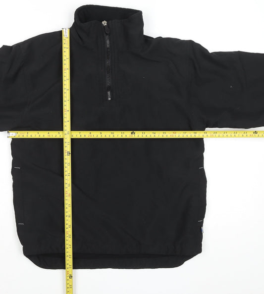 PB Sport Boys Black 9-10 Years Pullover Fleece Sweatshirt 1/4 Zip