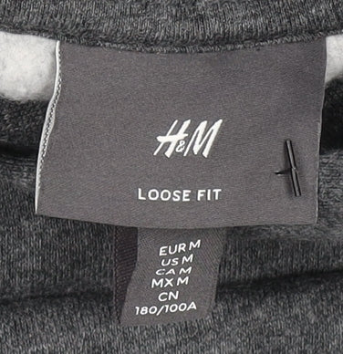 Mens UK Size M H&M Grey Pullover Hoodie