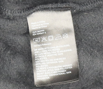 H&M Women Black Fleece Half Zip Pullover Sweatshirt Size M