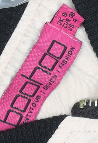 Boohoo Women's Pink Bomber Jacket UK 8 Lightweight Casual Zip Up