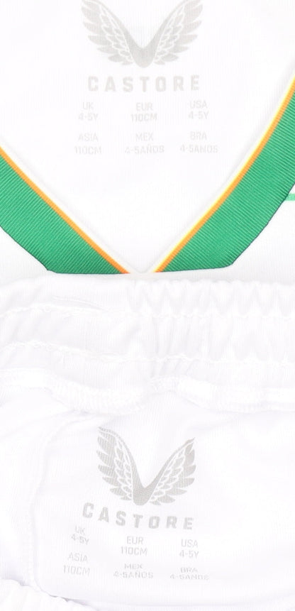 Castore Boys White 4-5Y Ireland Football Shorts Set