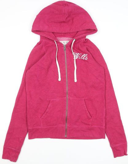 Womens UK Size 10 Jack Wills Pink Full Zip Hoodie