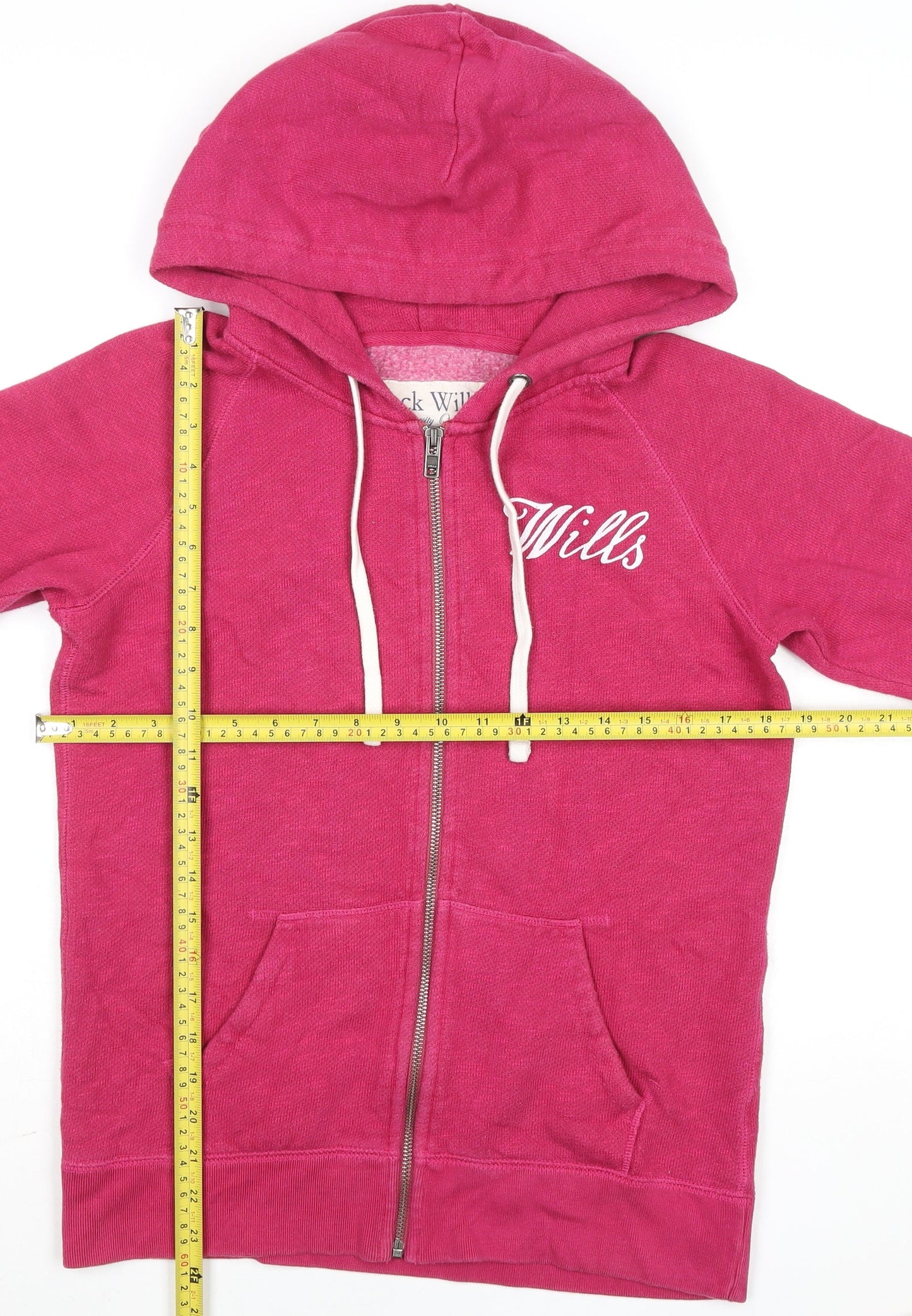 Womens UK Size 10 Jack Wills Pink Full Zip Hoodie