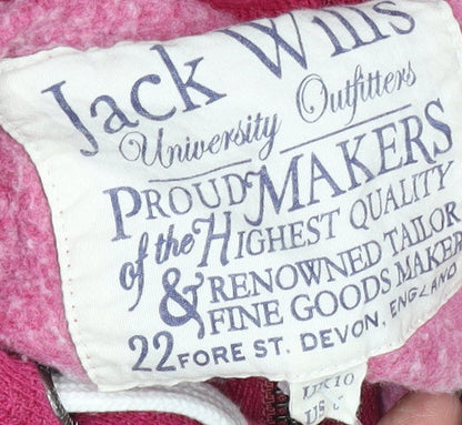 Womens UK Size 10 Jack Wills Pink Full Zip Hoodie