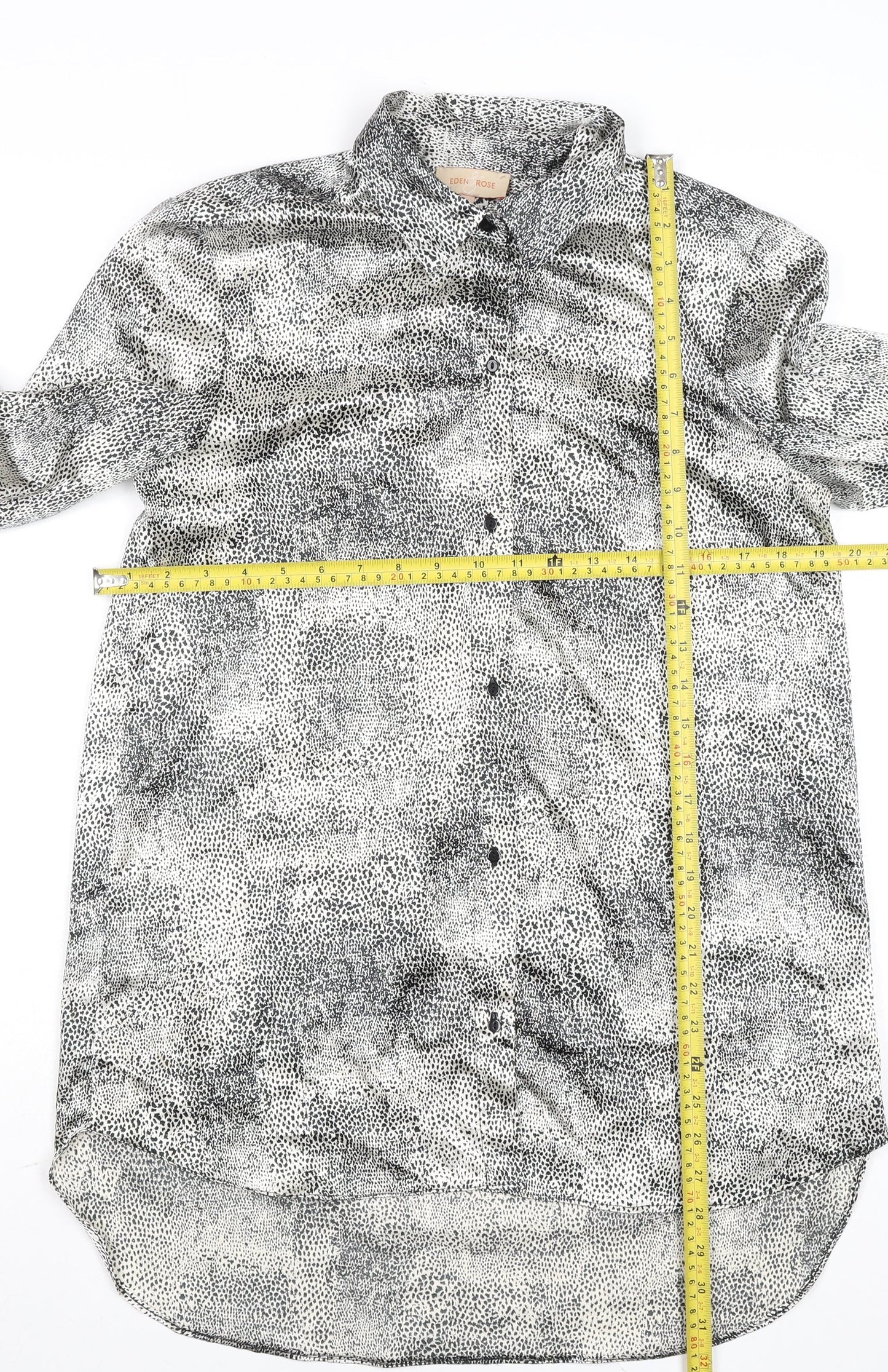 Womens UK Size 14 Eden & Rose Black Basic Button-Up