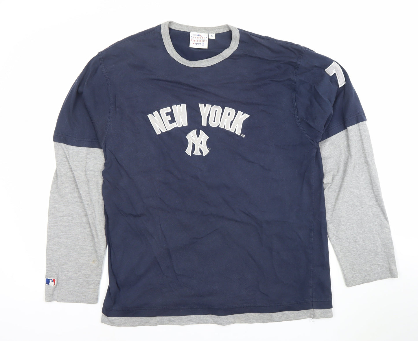 MLB Sports Men's Blue XL Long Sleeve New York Yankees T-Shirt