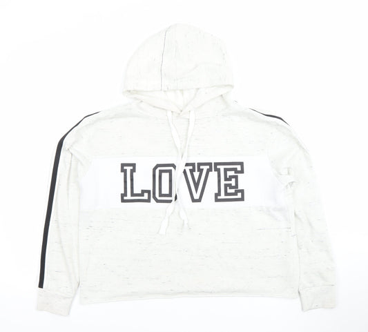 Womens UK Size M Hollis White Pullover Hoodie