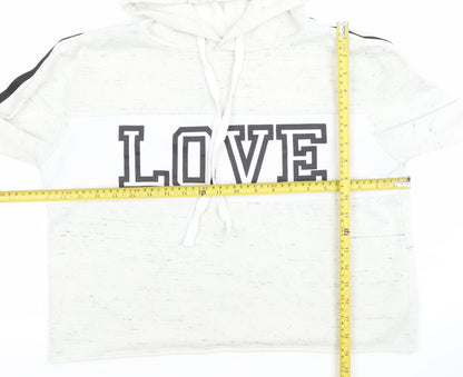 Womens UK Size M Hollis White Pullover Hoodie