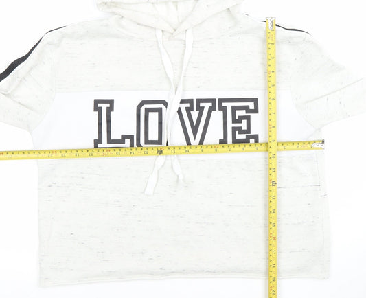 Womens UK Size M Hollis White Pullover Hoodie