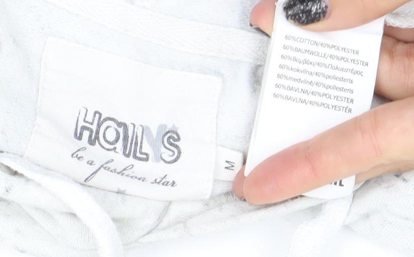 Womens UK Size M Hollis White Pullover Hoodie