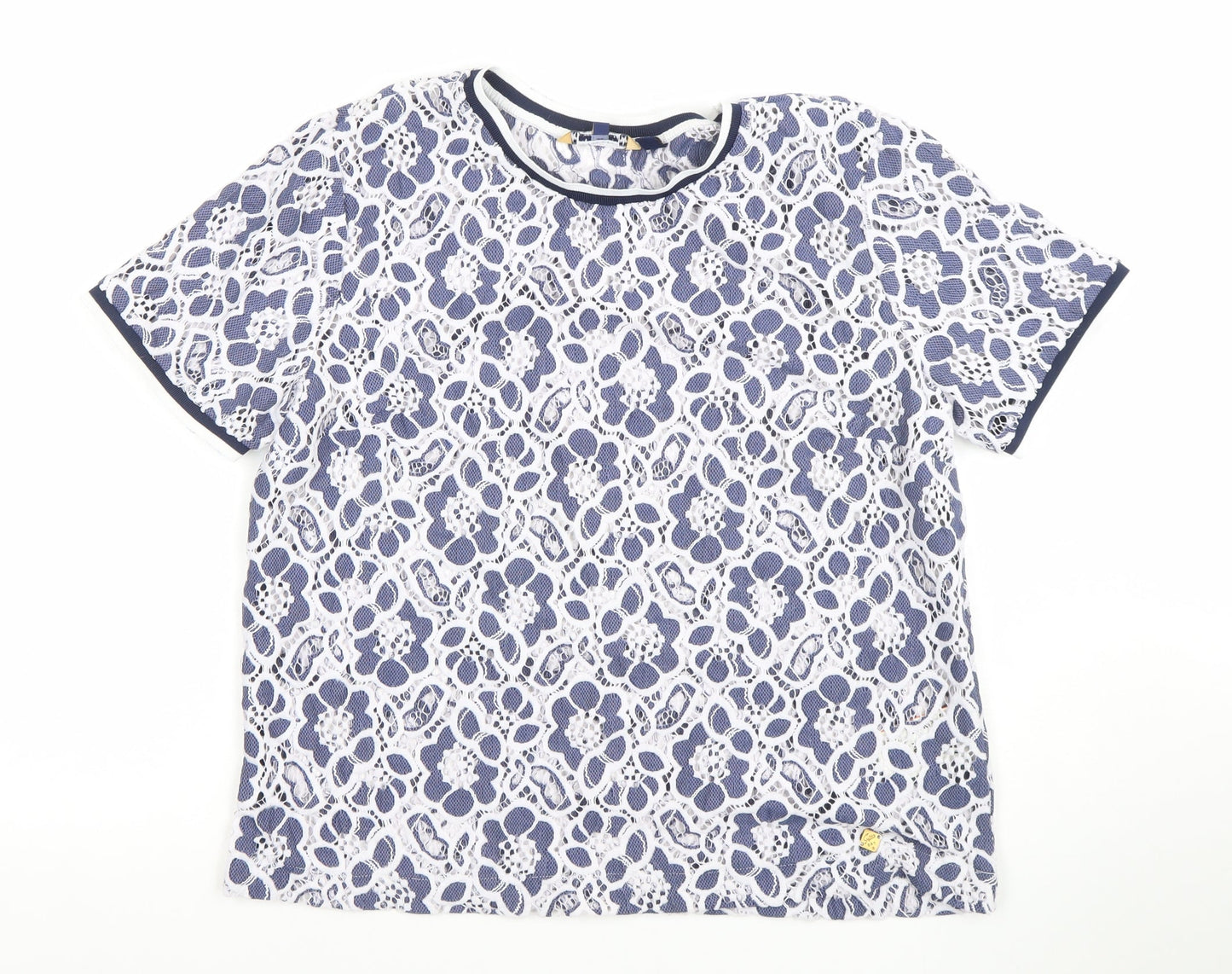 Womens UK Size M Superdry Blue Basic T-Shirt