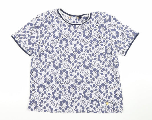Womens UK Size M Superdry Blue Basic T-Shirt