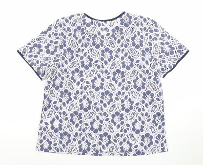 Womens UK Size M Superdry Blue Basic T-Shirt