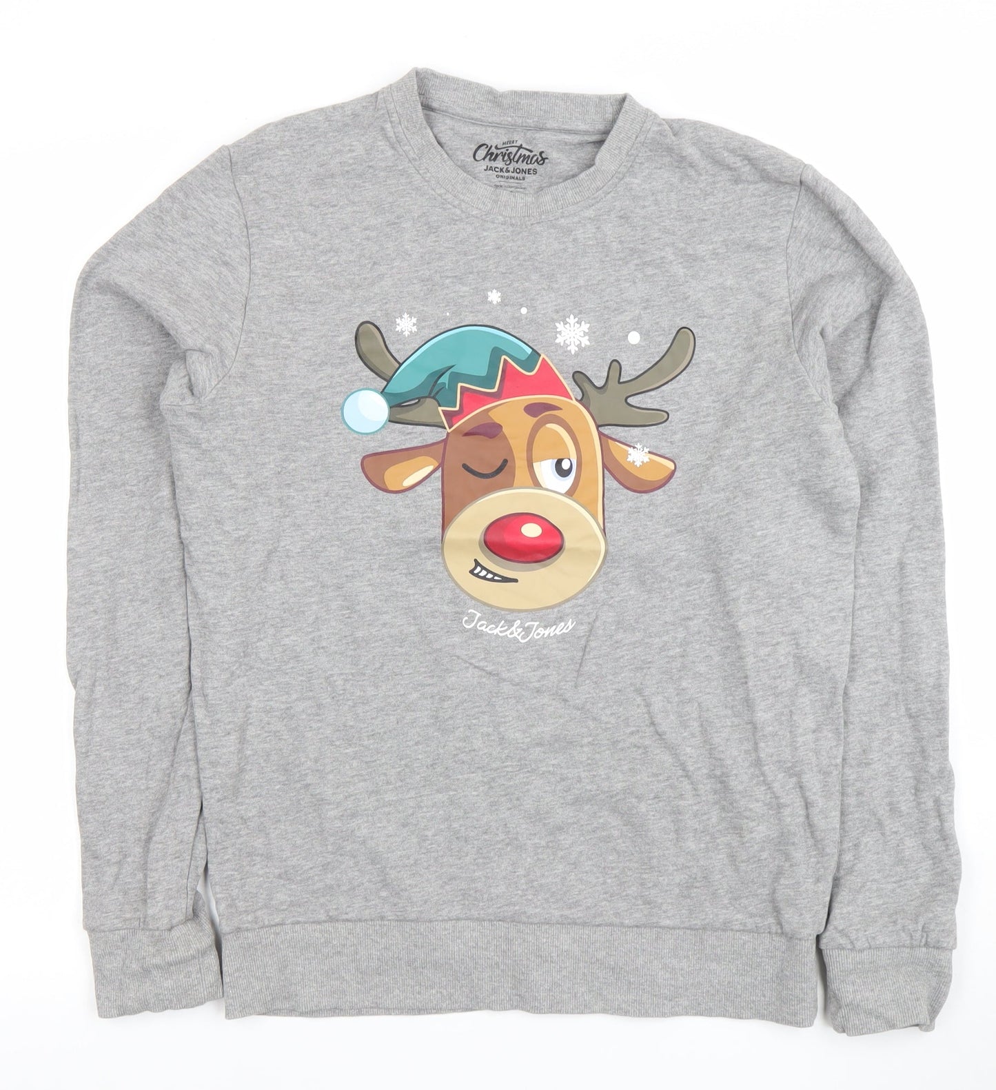 Mens UK Size S JACK & JONES Grey Pullover Sweatshirt
