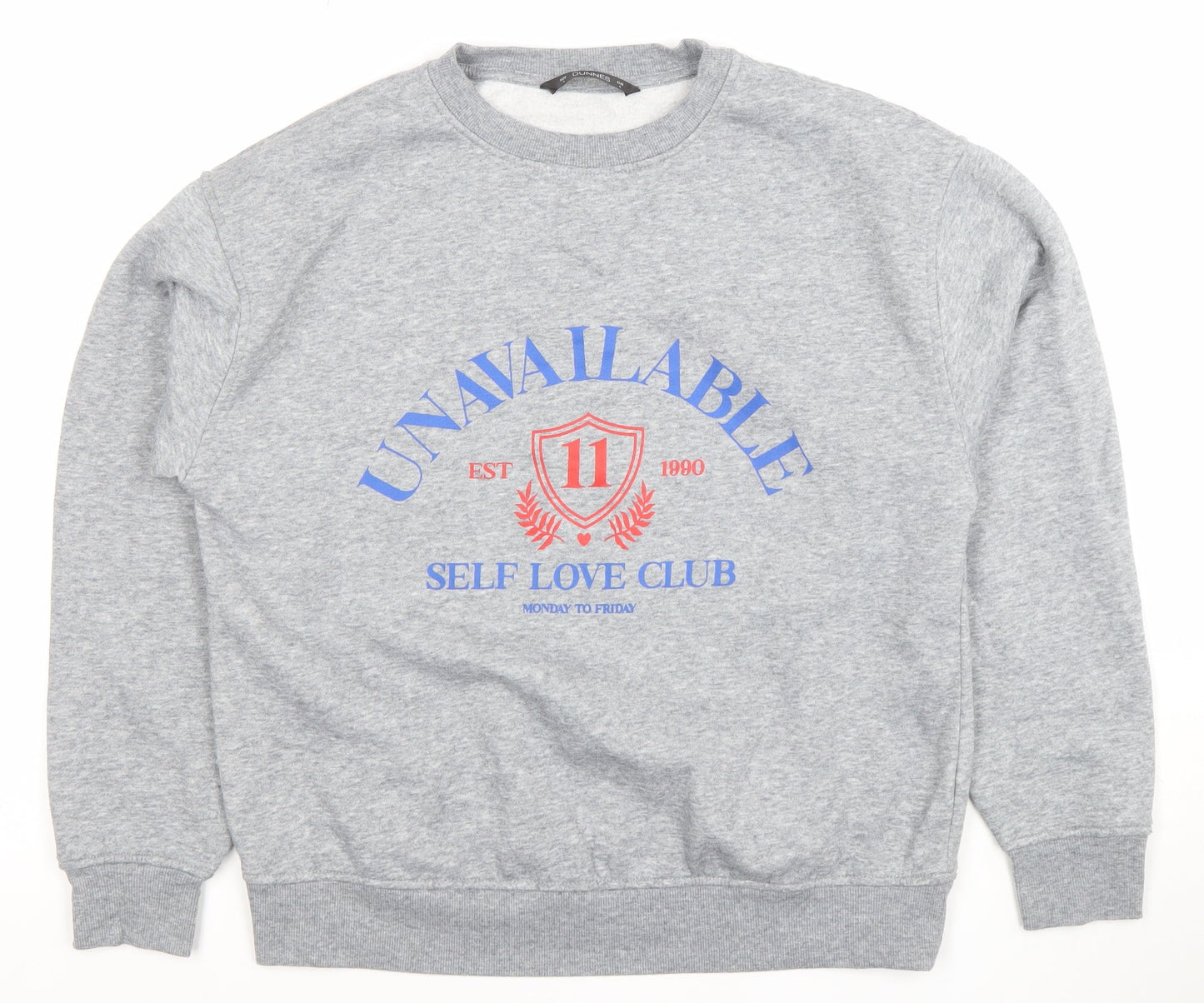 Dunnes Women’s Grey Graphic Crew Neck Pullover Sweatshirt Size S