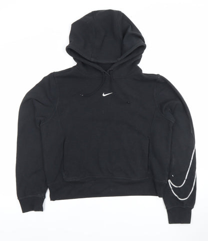 Nike Womens Black Small Pullover Hoodie with Reflective Logo