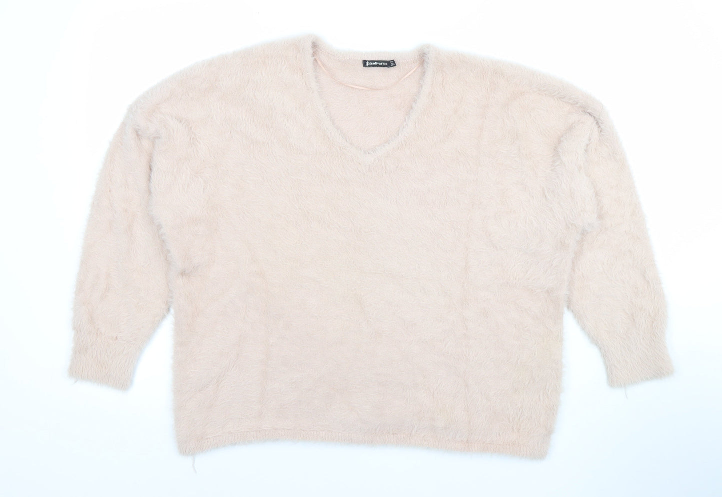 Womens UK Size 12 Stradivarius Beige Pullover Jumper