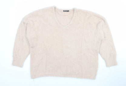 Womens UK Size 12 Stradivarius Beige Pullover Jumper