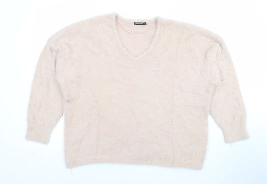 Womens UK Size 12 Stradivarius Beige Pullover Jumper