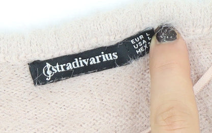 Womens UK Size 12 Stradivarius Beige Pullover Jumper