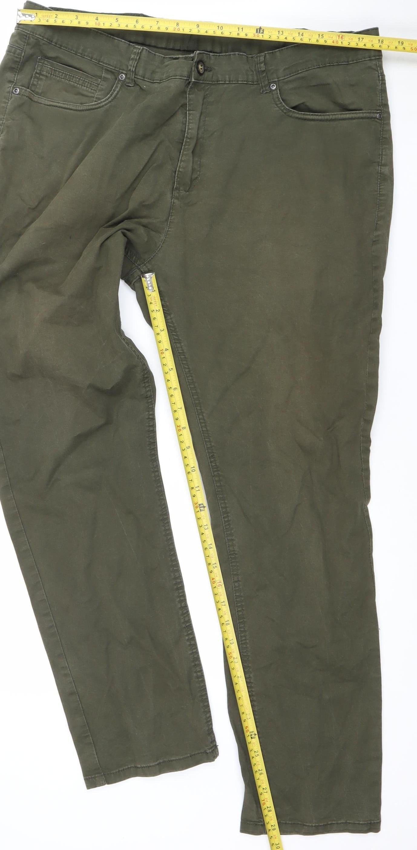 Mens UK Size 40 Max Slim Fit Chino Green Trousers