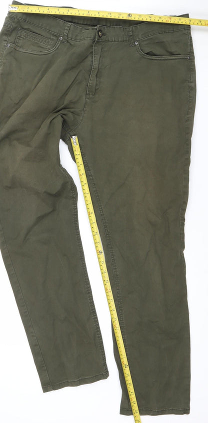 Mens UK Size 40 Max Slim Fit Chino Green Trousers