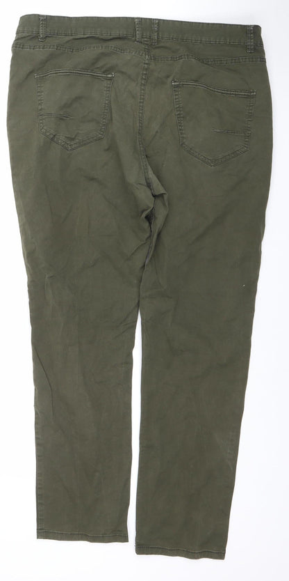 Mens UK Size 40 Max Slim Fit Chino Green Trousers