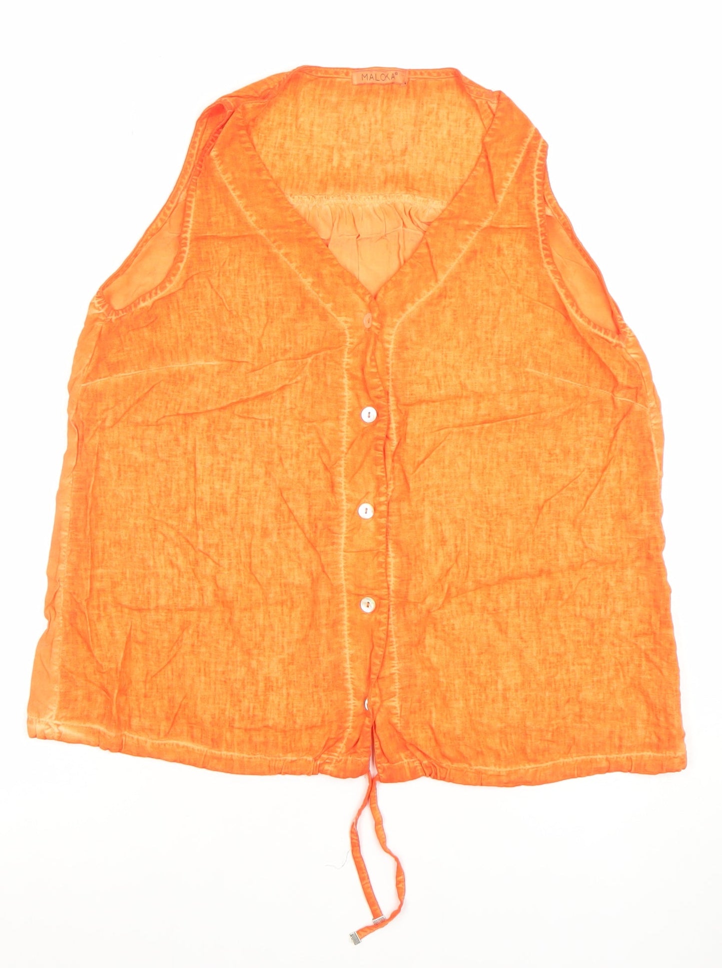 Womens UK Size L Maloka Orange Tunic Blouse