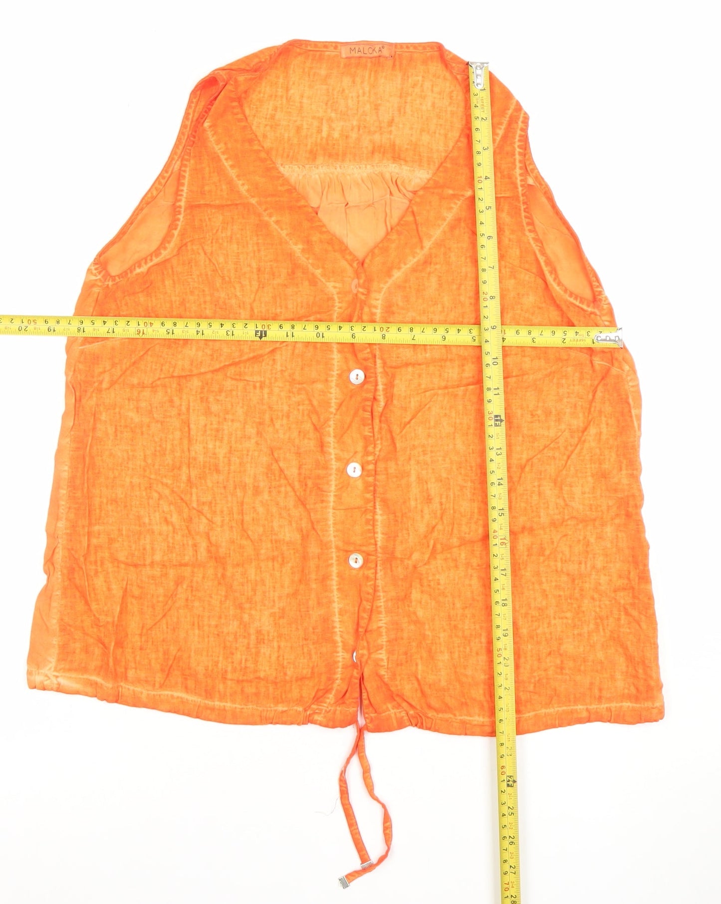 Womens UK Size L Maloka Orange Tunic Blouse