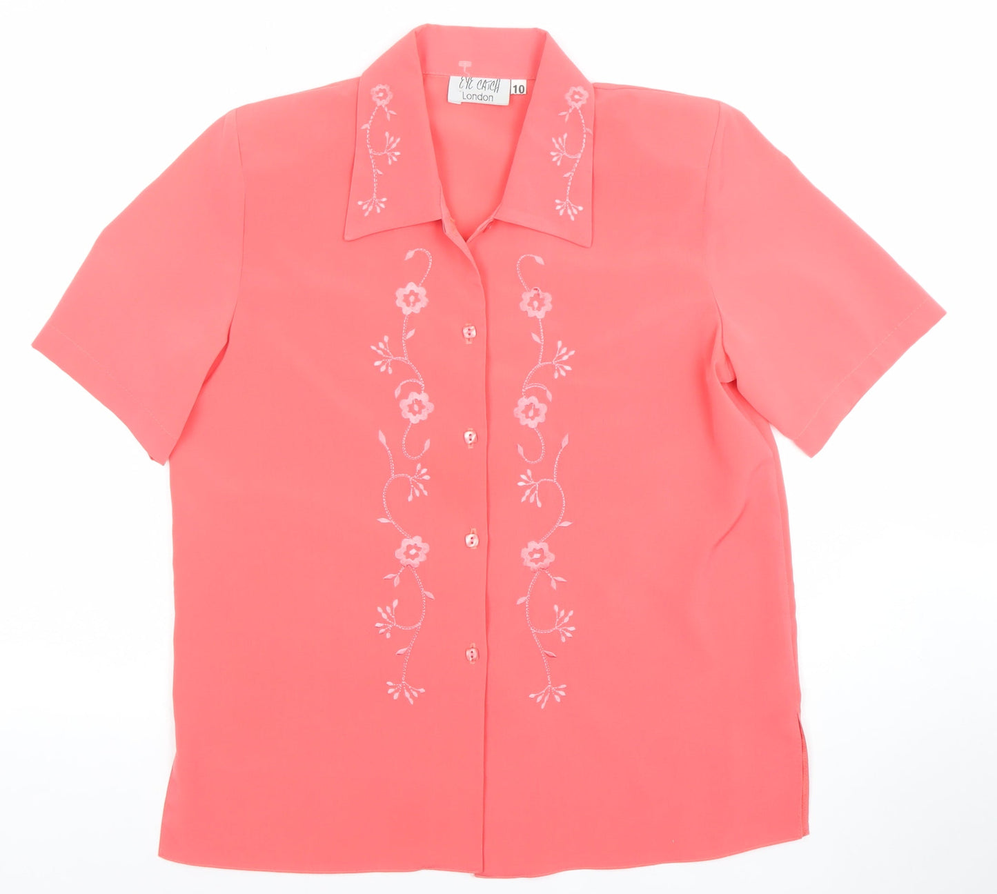 Womens UK Size 10 Evie Arch London Pink Classic Button-Up