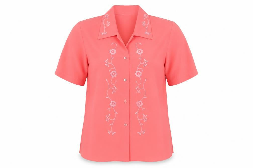 Womens UK Size 10 Evie Arch London Pink Classic Button-Up