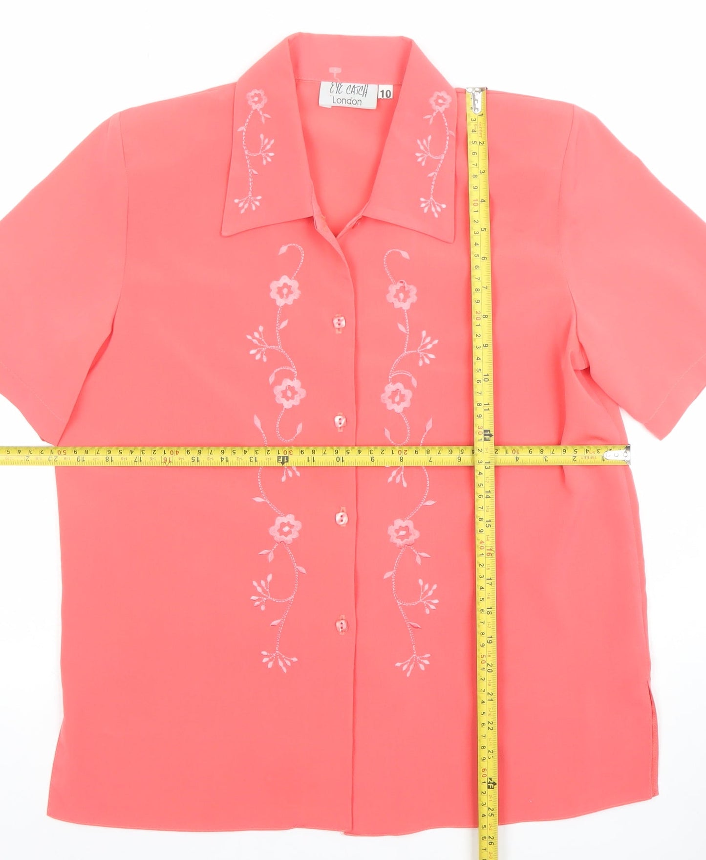 Womens UK Size 10 Evie Arch London Pink Classic Button-Up