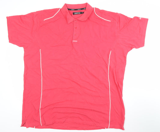 HiPPO Men's Red 2XL Short Sleeve Cotton Polo Shirt