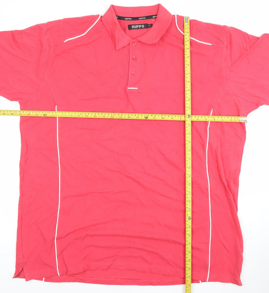 HiPPO Men's Red 2XL Short Sleeve Cotton Polo Shirt