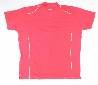 HiPPO Men's Red 2XL Short Sleeve Cotton Polo Shirt