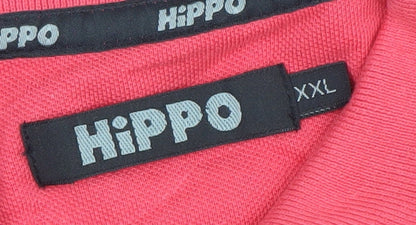 HiPPO Men's Red 2XL Short Sleeve Cotton Polo Shirt