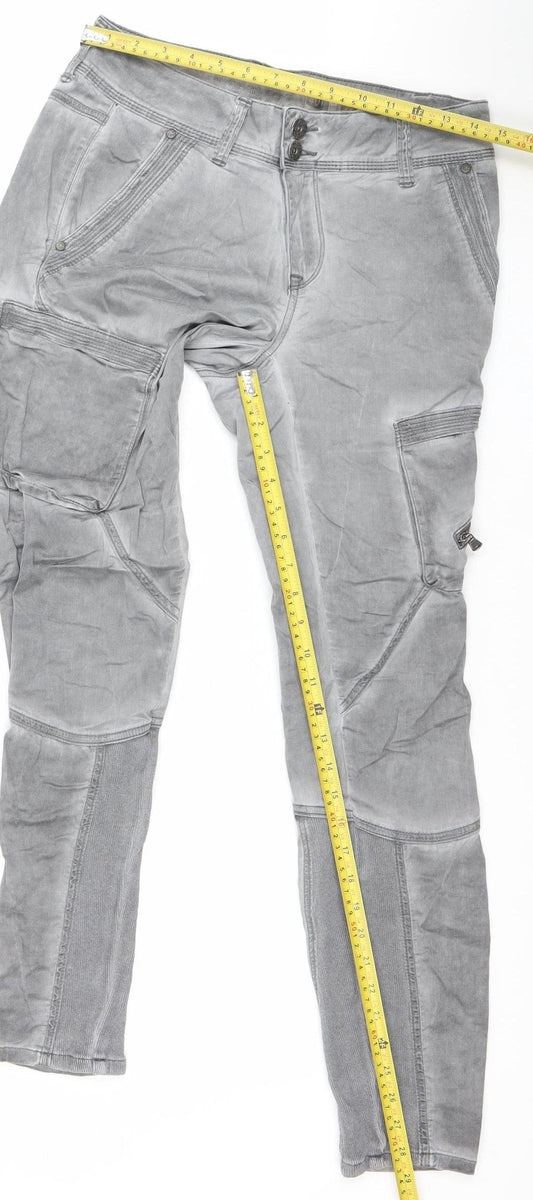 Womens UK Size 12 Sassy Regular Fit Tapered Grey Jeans