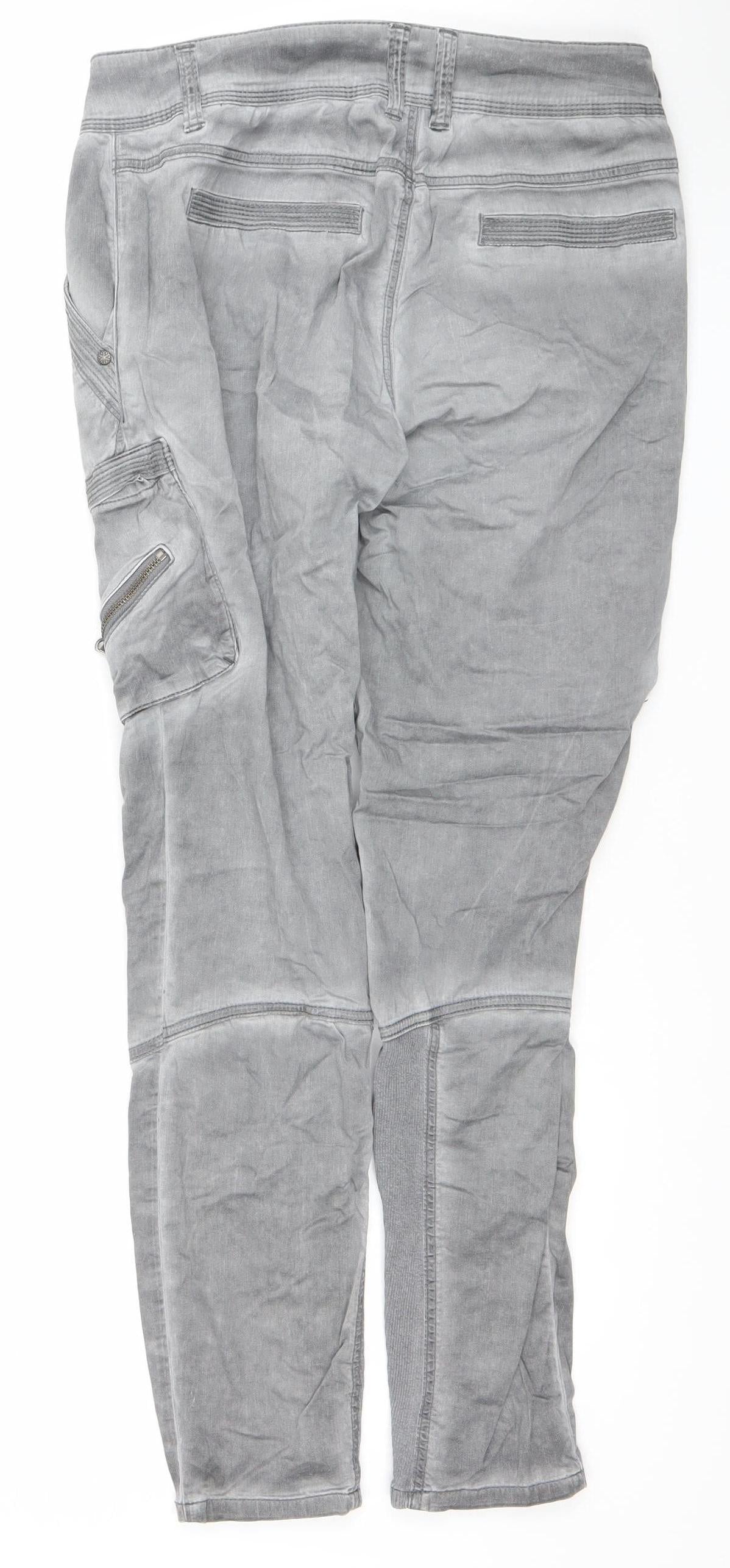 Womens UK Size 12 Sassy Regular Fit Tapered Grey Jeans
