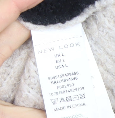 Womens UK Size L New Look Beige Pullover Jumper