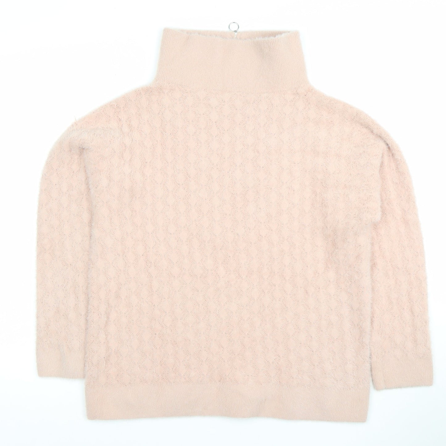 Gallery Women’s Beige Roll Neck Cable-Knit Jumper Size L