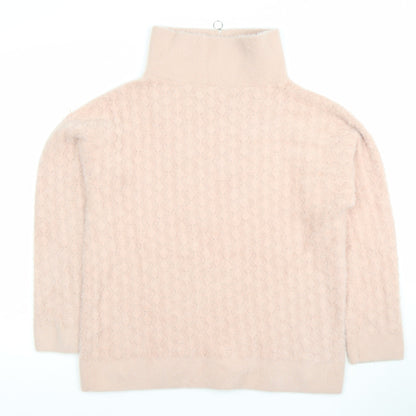 Gallery Women’s Beige Roll Neck Cable-Knit Jumper Size L