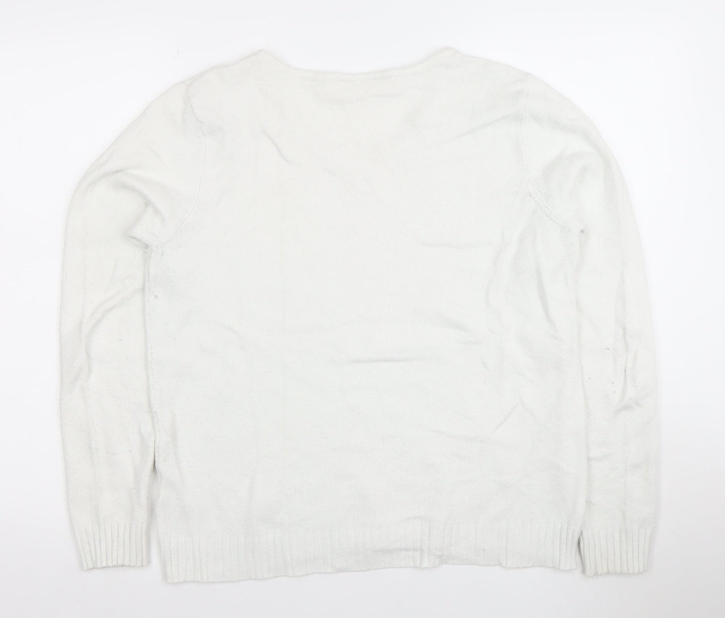 Womens UK Size L VILA White Pullover Jumper