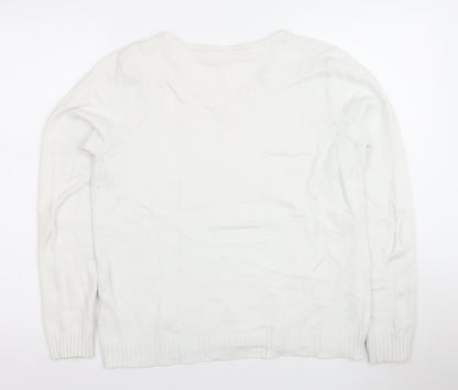 Womens UK Size L VILA White Pullover Jumper