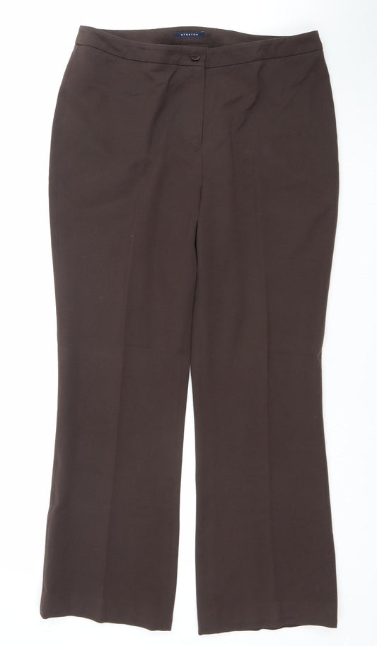 Womens UK Size 12 Jones New York Regular Fit Dress Pants Brown Trousers