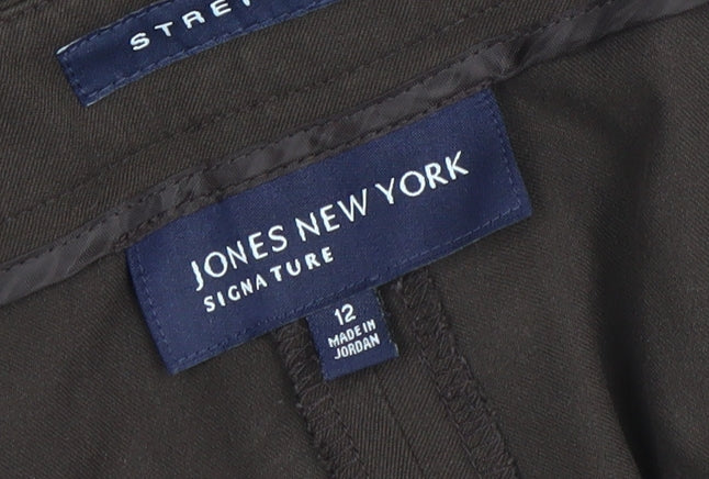 Womens UK Size 12 Jones New York Regular Fit Dress Pants Brown Trousers