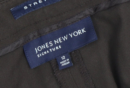 Womens UK Size 12 Jones New York Regular Fit Dress Pants Brown Trousers