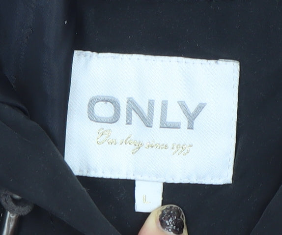 Womens UK Size L Only Black Parka Coat