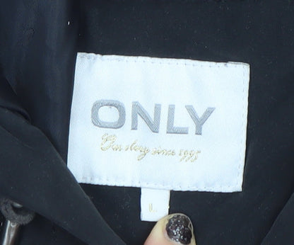 Womens UK Size L Only Black Parka Coat