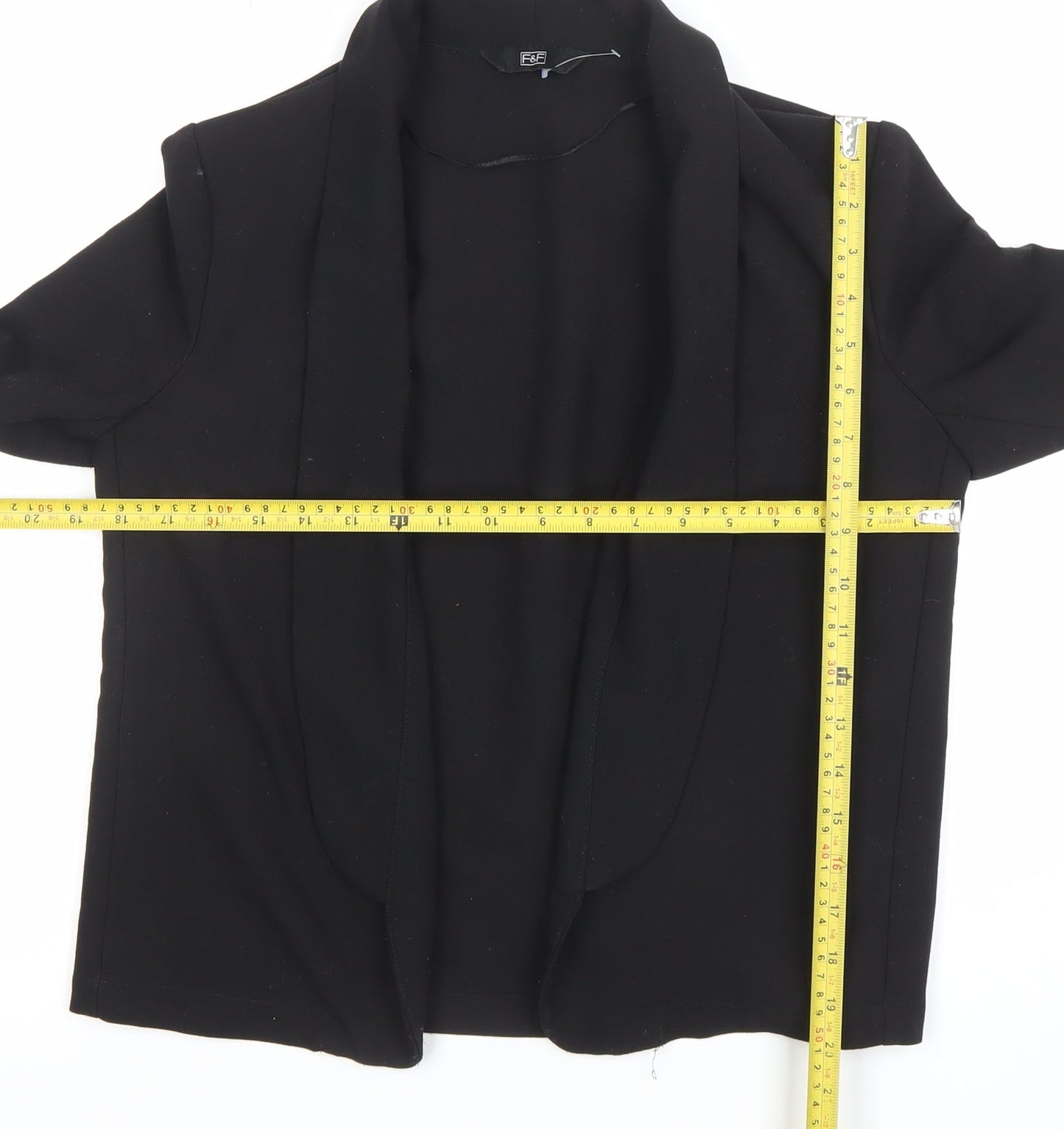 F&F Women Black Shawl Collar Blazer Jacket Size 10