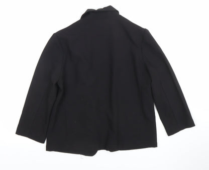 F&F Women Black Shawl Collar Blazer Jacket Size 10